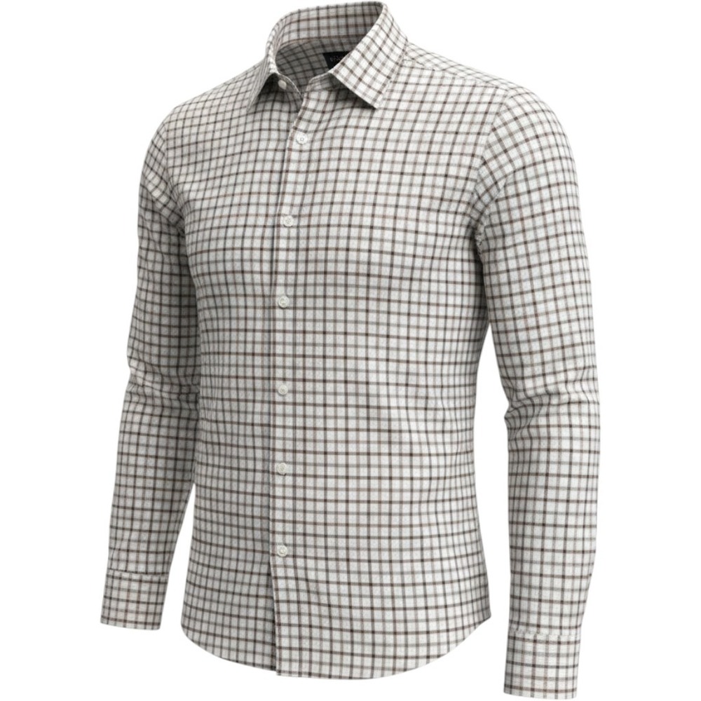 Nick Graham Plaid Button Down Mens 16 34/35 White Black Excellent Modern Fit